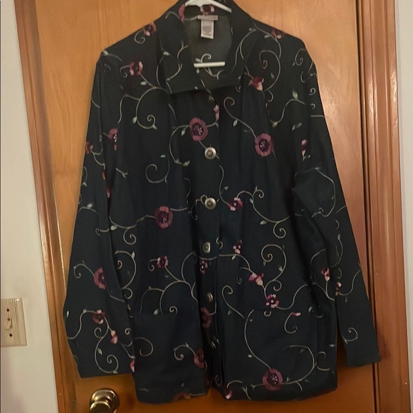 Fashion Bug Jackets & Blazers - Fashion Bug Pink and Blue Blazer with Vibrant Floral Design